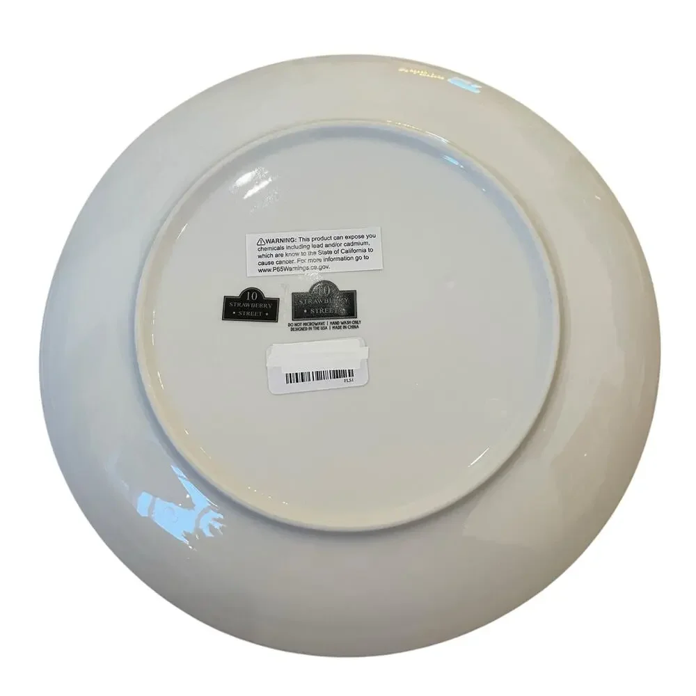 NEW 10 Strawberry Street Gold Bow 10.5” Dinner Plates Set Of 4